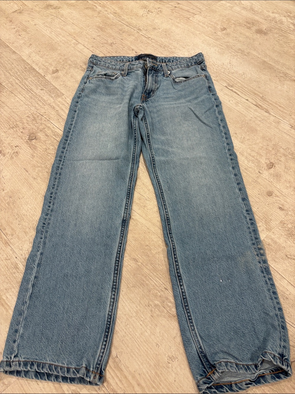 Aeropostale Women's Wide-Leg Jeans in Light Blue Denim